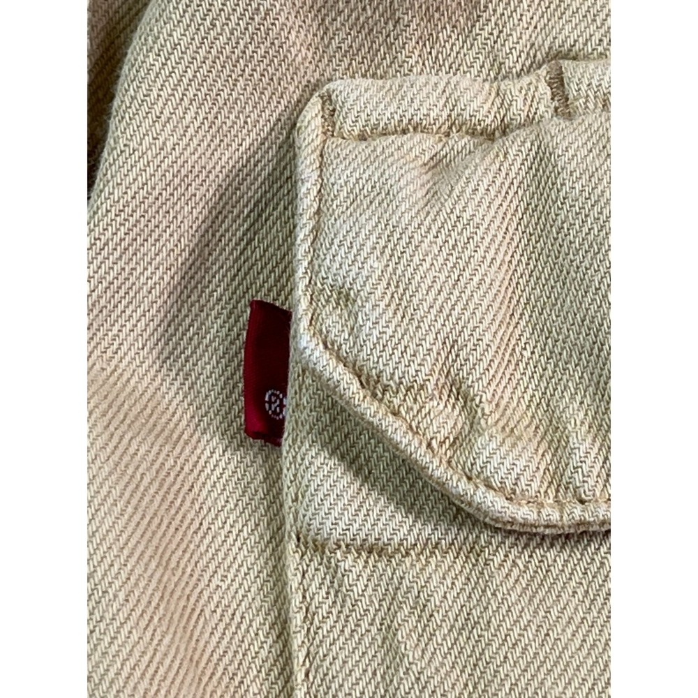 LEVI'S Mens M Shirt Button Front Cotton Hemp Soft Yellow Long Sleeve Pockets - Picture 4 of 12